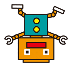 Simple and colorful robots sticker #5718310