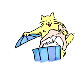 Bushy cat sticker #5723930