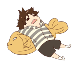 Warm fuzzy series(Boy and Taiyaki) sticker #5729430