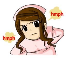 Kawaii tsundere nurse sticker #5730455