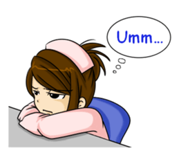 Kawaii tsundere nurse sticker #5730458