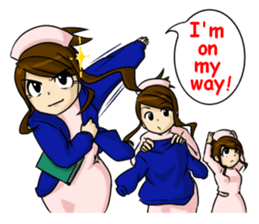 Kawaii tsundere nurse sticker #5730477
