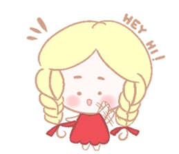 Cute red girl with Wolf story tale sticker #5731004