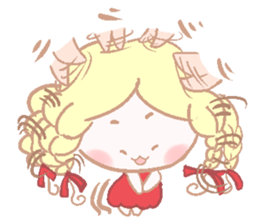 Cute red girl with Wolf story tale sticker #5731005