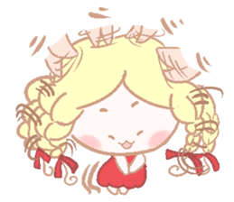 Cute red girl with Wolf story tale sticker #5731005