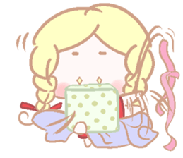 Cute red girl with Wolf story tale sticker #5731007