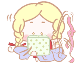 Cute red girl with Wolf story tale sticker #5731007