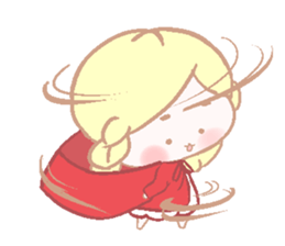 Cute red girl with Wolf story tale sticker #5731008