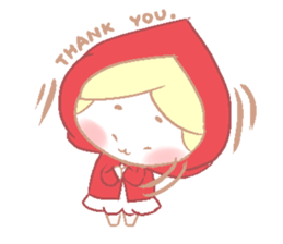 Cute red girl with Wolf story tale sticker #5731009