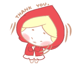 Cute red girl with Wolf story tale sticker #5731009