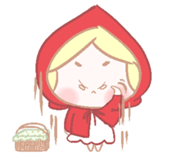 Cute red girl with Wolf story tale sticker #5731011