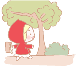 Cute red girl with Wolf story tale sticker #5731012