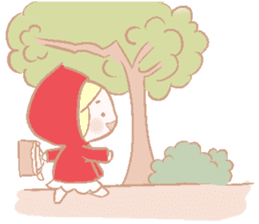 Cute red girl with Wolf story tale sticker #5731012