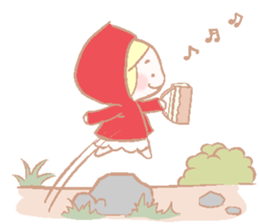 Cute red girl with Wolf story tale sticker #5731013