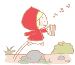 Cute red girl with Wolf story tale sticker #5731013
