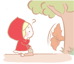 Cute red girl with Wolf story tale sticker #5731014