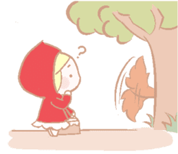 Cute red girl with Wolf story tale sticker #5731014