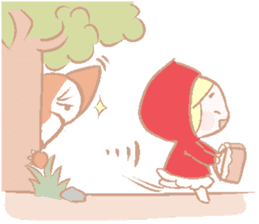 Cute red girl with Wolf story tale sticker #5731015