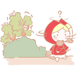 Cute red girl with Wolf story tale sticker #5731017