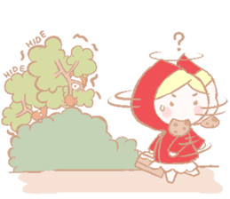 Cute red girl with Wolf story tale sticker #5731017