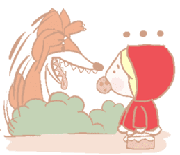 Cute red girl with Wolf story tale sticker #5731018