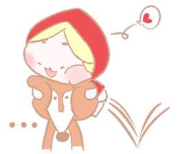 Cute red girl with Wolf story tale sticker #5731019