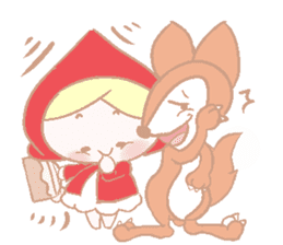 Cute red girl with Wolf story tale sticker #5731022