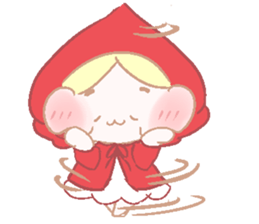 Cute red girl with Wolf story tale sticker #5731023