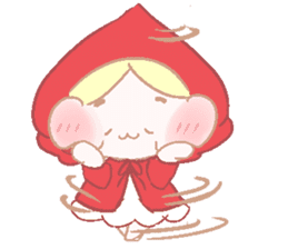 Cute red girl with Wolf story tale sticker #5731023