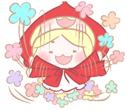 Cute red girl with Wolf story tale sticker #5731024