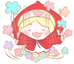 Cute red girl with Wolf story tale sticker #5731024