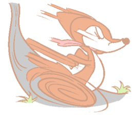 Cute red girl with Wolf story tale sticker #5731025