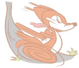 Cute red girl with Wolf story tale sticker #5731025