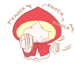 Cute red girl with Wolf story tale sticker #5731028