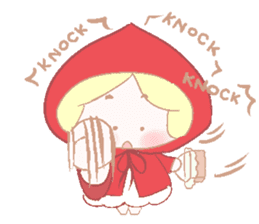 Cute red girl with Wolf story tale sticker #5731028