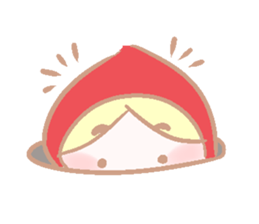 Cute red girl with Wolf story tale sticker #5731038