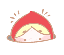 Cute red girl with Wolf story tale sticker #5731038