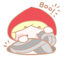 Cute red girl with Wolf story tale sticker #5731039