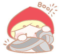 Cute red girl with Wolf story tale sticker #5731039