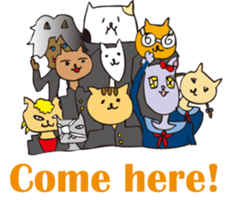 Cat high school students. sticker #5732447