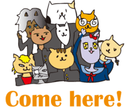 Cat high school students. sticker #5732447