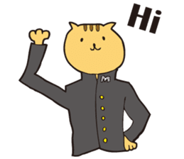 Cat high school students. sticker #5732448