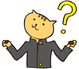 Cat high school students. sticker #5732449