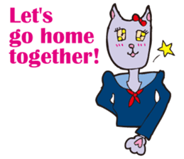 Cat high school students. sticker #5732452