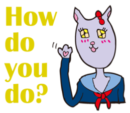 Cat high school students. sticker #5732453