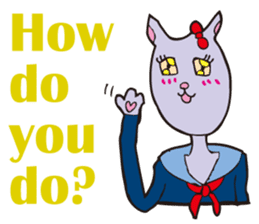 Cat high school students. sticker #5732453