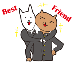 Cat high school students. sticker #5732459