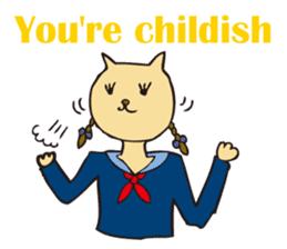 Cat high school students. sticker #5732461