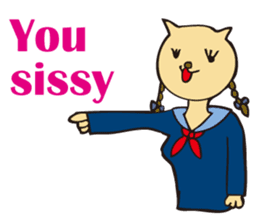 Cat high school students. sticker #5732463