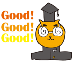 Cat high school students. sticker #5732464